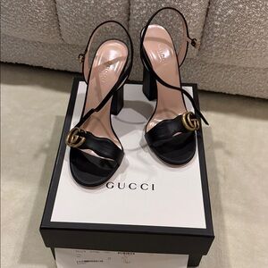 Gucci Black Strappy Heels
